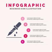 far cadere contagocce medico medicina solido icona infografica 5 passaggi presentazione sfondo vettore