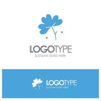 anemone anemone fiore fiore primavera fiore blu solido logo con posto per tagline vettore