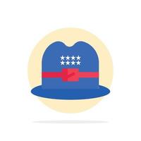 cappello berretto americano astratto cerchio sfondo piatto colore icona vettore