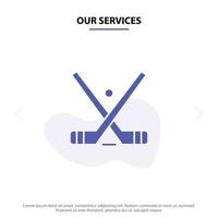 nostro Servizi emblema hockey ghiaccio bastone bastoni solido glifo icona ragnatela carta modello vettore