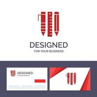 creativo attività commerciale carta e logo modello utensili essenziale utensili stazionario elementi penna vettore illustrazione