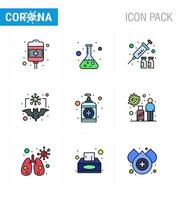 coronavirus prevenzione 25 icona impostato blu mano influenza influenza coronavirus pipistrello virale coronavirus 2019 nov malattia vettore design elementi