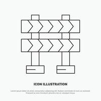barricata barriera costruzione linea icona vettore