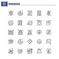 25 Ramadan icona impostato vettore sfondo