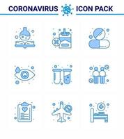 9 blu corona virus pandemia vettore illustrazioni test lacrima droga occhio pianto virale coronavirus 2019 nov malattia vettore design elementi