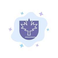 sicurezza foglia Canada scudo blu icona su astratto nube sfondo vettore