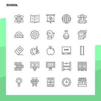 impostato di scuola linea icona impostato 25 icone vettore minimalismo stile design nero icone impostato lineare pittogramma imballare