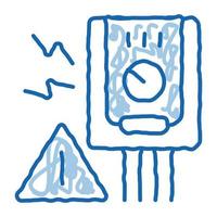 corto circuito scarabocchio icona mano disegnato illustrazione vettore