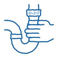 mano hold tubo scarabocchio icona mano disegnato illustrazione vettore