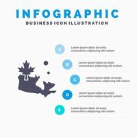 carta geografica Canada foglia solido icona infografica 5 passaggi presentazione sfondo vettore