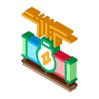geotermico energia tubo isometrico icona vettore illustrazione