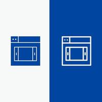 ragnatela design mobile linea e glifo solido icona blu bandiera linea e glifo solido icona blu bandiera vettore
