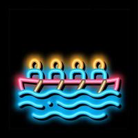 accademico canottaggio canoa neon splendore icona illustrazione vettore