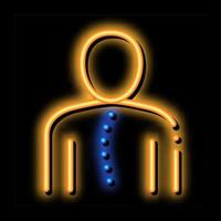 curvatura spinale colonna ortopedico neon splendore icona illustrazione vettore