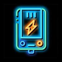 elettronico principale bloccare riscaldamento sistema neon splendore icona illustrazione vettore