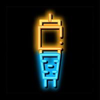 antenna cavo neon splendore icona illustrazione vettore