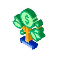 i soldi albero pentola isometrico icona vettore illustrazione