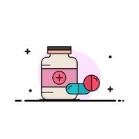 medicina pillola capsula farmaci tavoletta piatto colore icona vettore