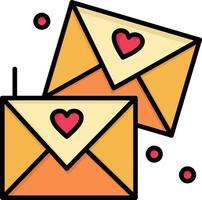 e-mail amore bicchieri nozze piatto colore icona vettore icona bandiera modello