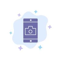 applicazione mobile mobile applicazione telecamera blu icona su astratto nube sfondo vettore