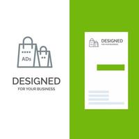 pubblicità Borsa borsa shopping anno Domini shopping grigio logo design e attività commerciale carta modello vettore