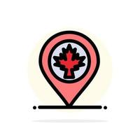 carta geografica Posizione Canada foglia astratto cerchio sfondo piatto colore icona vettore