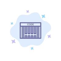 bar codice a barre codice shopping blu icona su astratto nube sfondo vettore