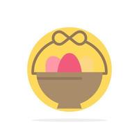 cestino uovo Pasqua astratto cerchio sfondo piatto colore icona vettore