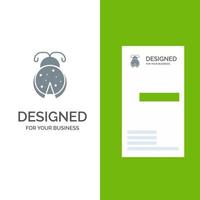 insetto insetto coccinella primavera grigio logo design e attività commerciale carta modello vettore