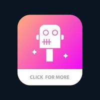 spazio completo da uomo robot mobile App pulsante androide e ios glifo versione vettore