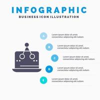 attraversare digitale marketing misurazione piattaforma solido icona infografica 5 passaggi presentazione sfondo vettore