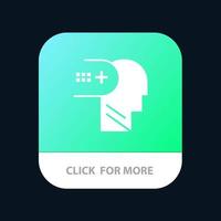 Salute mentale medico mente mobile App pulsante androide e ios glifo versione vettore