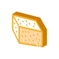soia tofu isometrico icona vettore illustrazione