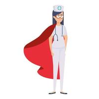 infermiera femminile come una super eroina vettore