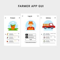 Modello di interfaccia utente dell'applicazione Farmer Vectoir vettore