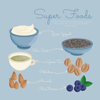 Illustrazione di super alimenti vettoriale