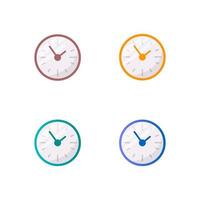 set di oggetti piatti colorati orologi vettore