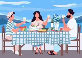 vacanza greca per gli amici illustrazione vettoriale di colore piatto