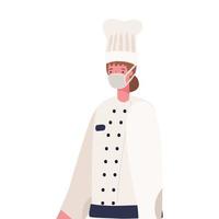 chef femminile con disegno vettoriale maschera