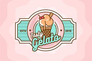 Logo del negozio di gelato vettore