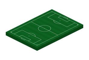 Campo di calcio isometrico 3D. illustrazione vettoriale di tema sportivo, campo sportivo di calcio, stadio. elemento di design modificabile isolato per infografica, banner