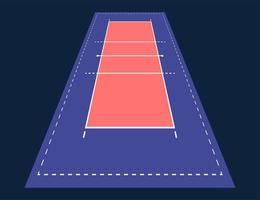 prospettiva piatta campo da pallavolo arena. campo con modello di linea. stadio di vettore. illustrazione della scheda tattica. vettore