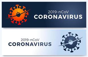 poster vettoriale del volo cancellato con semplice, virus 2019-ncov e segno proibito. volo cancellato illustrazione, nuova malattia da coronavirus pandemica. impatto del coronavirus covid-19.