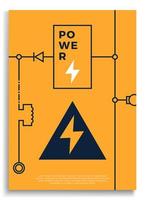copertura elettrica. circuito di tecnologia astratta, illustrazione di sfondo vettoriale schema di tensione. poster con forme di linea astratte. banner e illustrazione vettoriale copertina