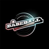 logotipo di tipografia di sport professionale moderno di vettore di baseball in stile retrò. emblema di disegno vettoriale, distintivo e design del logo modello sportivo
