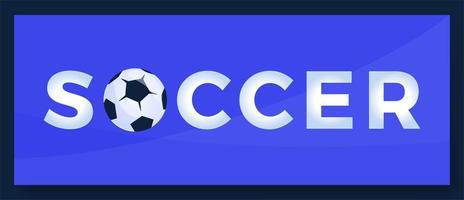 vettore tipografia parola calcio calcio logo. logotipo di sport con attrezzature per l'illustrazione di vettore di progettazione di stampa