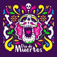 illustrazione di poster dia de los muertos vettore