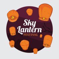 illustrazione del festival di lanterna del cielo vettore