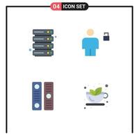 azione vettore icona imballare di 4 linea segni e simboli per nube elenco avatar lucchetto file copertina modificabile vettore design elementi