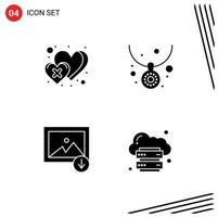 4 creativo icone moderno segni e simboli di antipatia Immagine attraversare gioielleria nube modificabile vettore design elementi